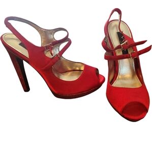 Women's Nina Red Heels, Glittery Heel